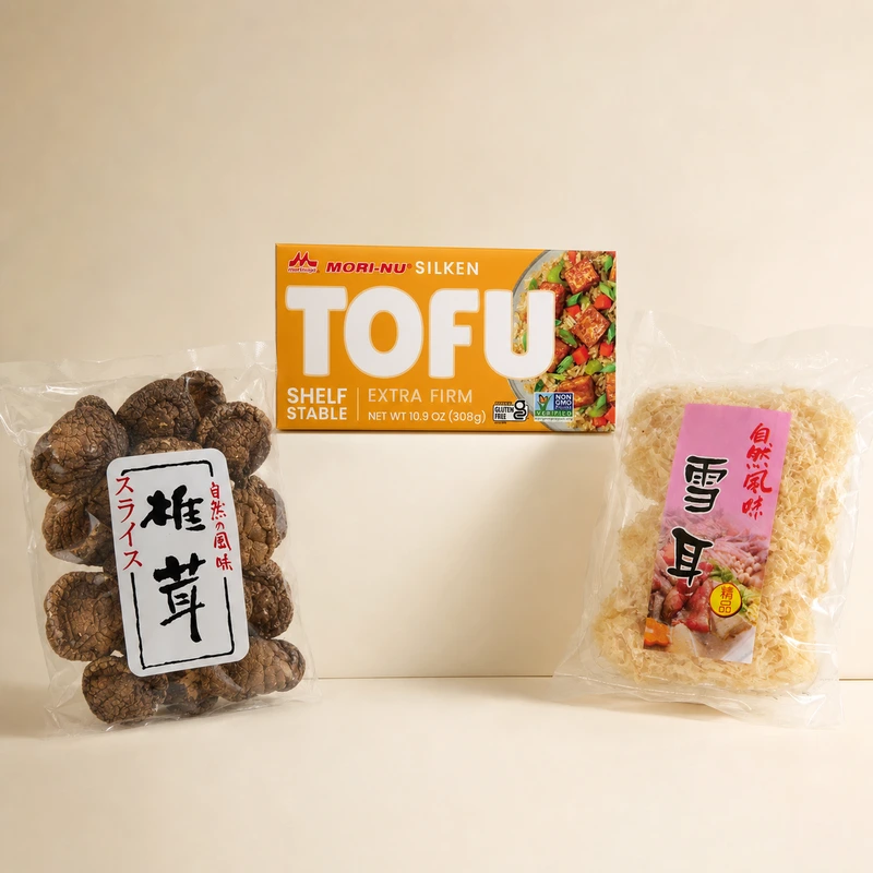 Mushrooms and tofu