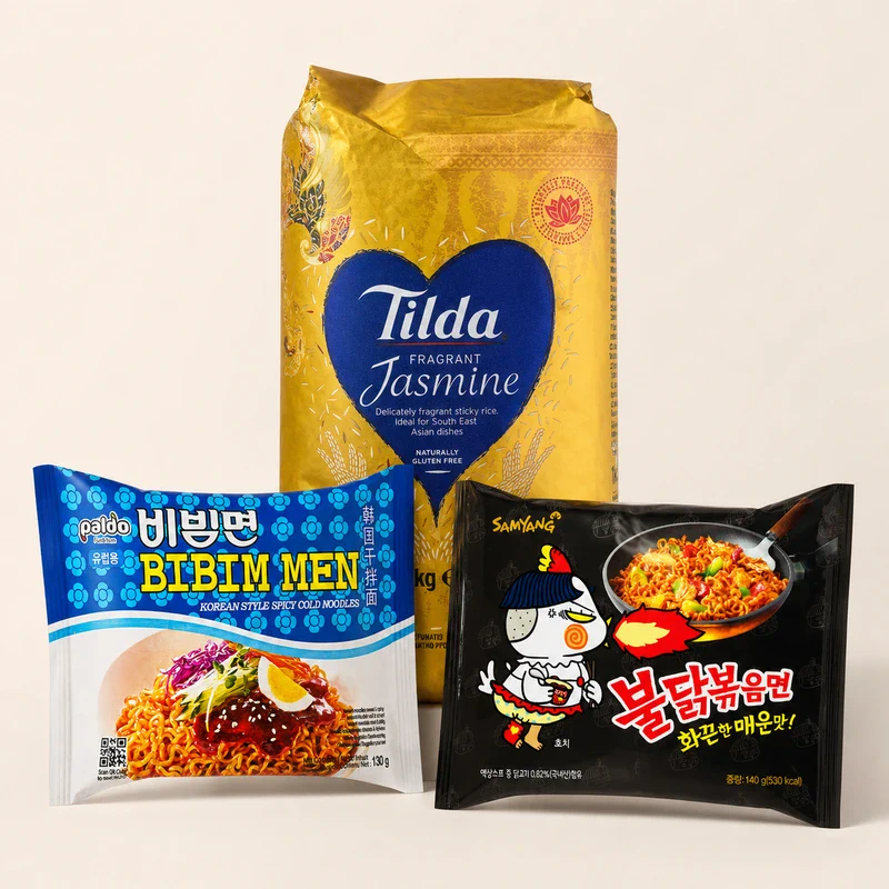 Noodles and rice